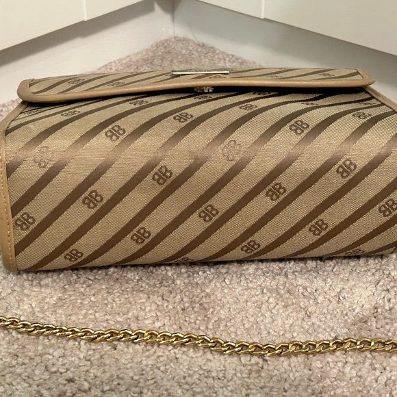 Balenciaga Monogram Fabric Vintage Shoulder Crossbody Flap Bag Beige Leather - Picture 9 of 11